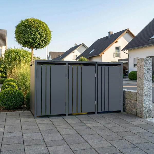 Phoenix Safe Phoenix GB3300AA Outdoor Triple Wheelie Bin Store for 3 x 240L Bins in Anthracite