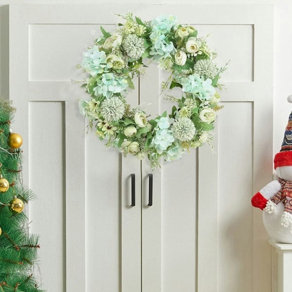Spring Artificial Peony Wreath Mixed Flowers for Wedding Decor Living and Home 