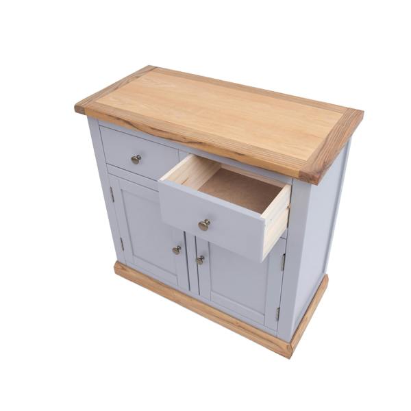 Cabinet Bits Biccari Grey 2 Drawer 2 Door Sideboard Brass Knob
