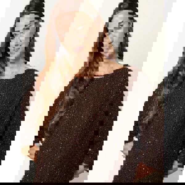 Blue Vanilla Sequin Feather Jumper