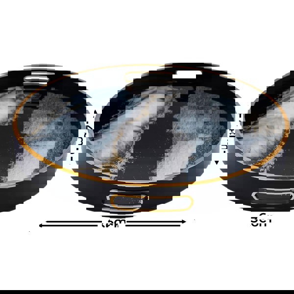 Maison des Cadeaux Round Black Abstract Tray & Coaster Set