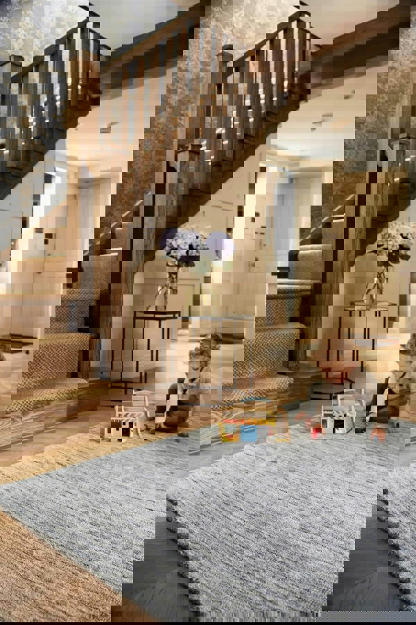 Fine Stripes Silver Grey Wool Rug | Sustainable Home Decor