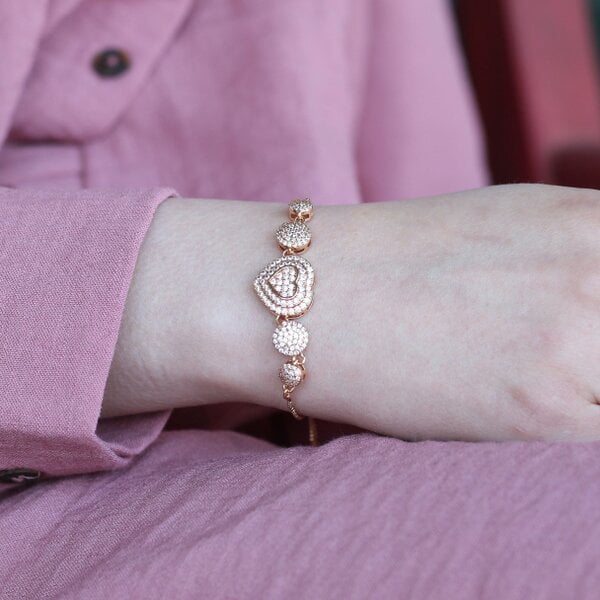 The Colourful Aura Adjustable Heart Love Rose Fold bracelet