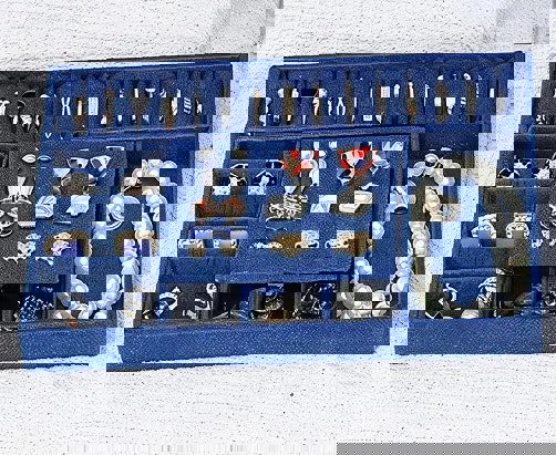 Modcraft 3-Layer Blue Jewellery Box with Lock, Drawer Organizer for Rings, Earrings & Necklaces