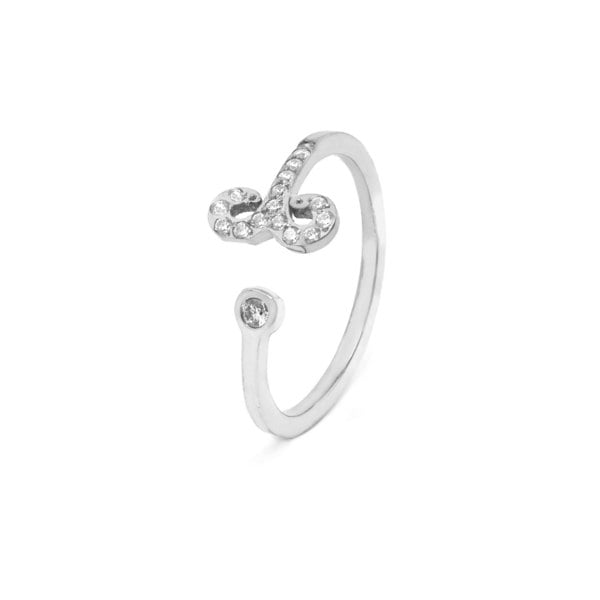 Say It With Aries Ring with CZ Stones - Silver Plated
