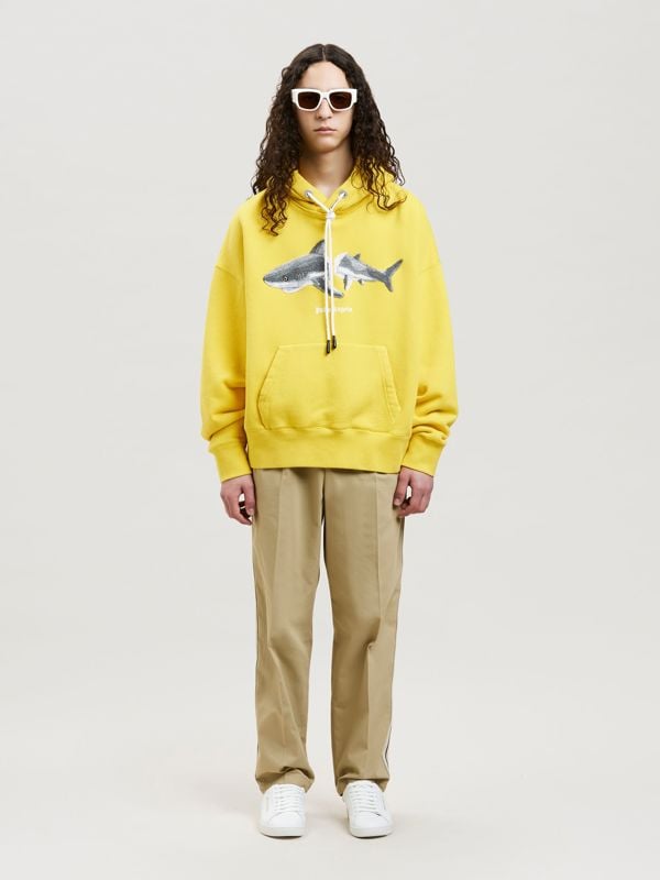 Palm Angels Shark Logo Hoodie - Bright Yellow