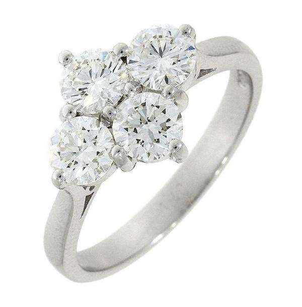 Sarah Layton Platinum Four Stone Diamond Cluster Ring, 1.31ct