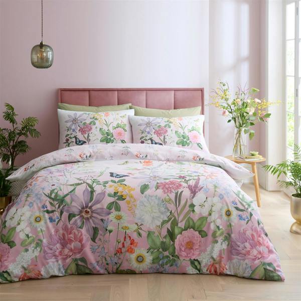 RHS Enchanted Butterfly Garden Pink Duvet Cover Set