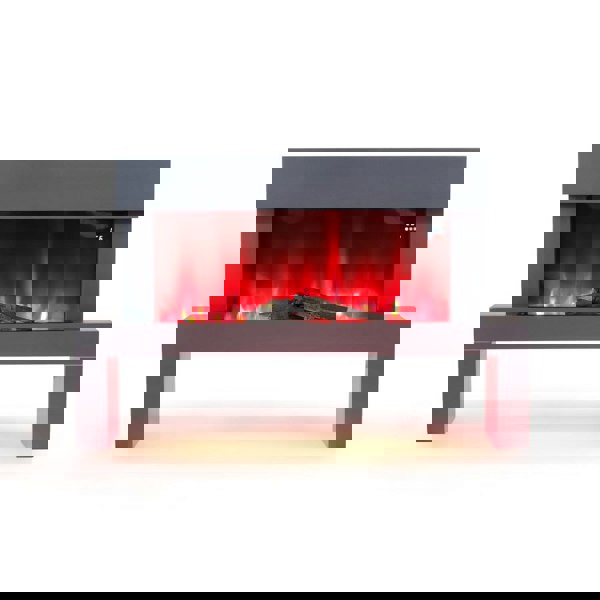 Dark Grey Freestanding Electric Fireplace with Stand Living and Home 