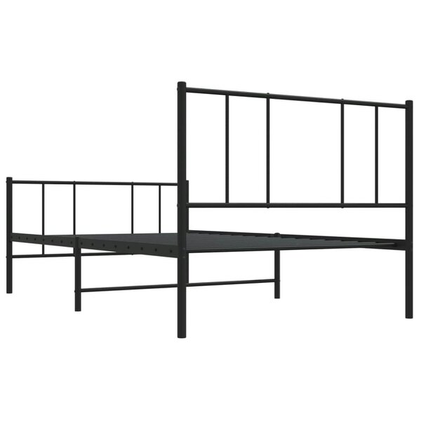 Berkfield Metal Bed Frame with Headboard and Footboard Black 100x200 cm