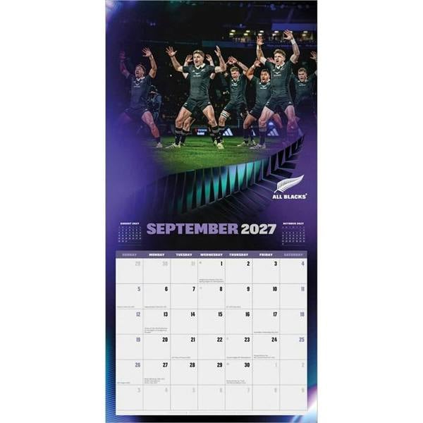 All Blacks Calendar 2027, Wall Calendars, Month To View, Sports, Gift