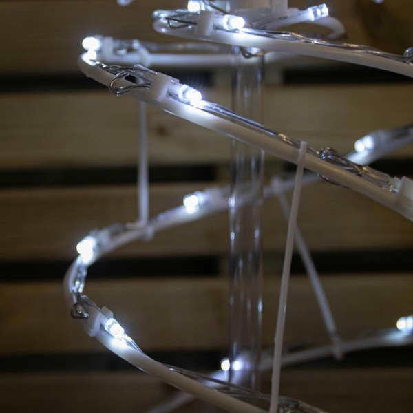 Samuel Alexander 45cm Set of 4 Light up White Spiral Christmas Tree Garden Path Lights with 100 White LEDs
