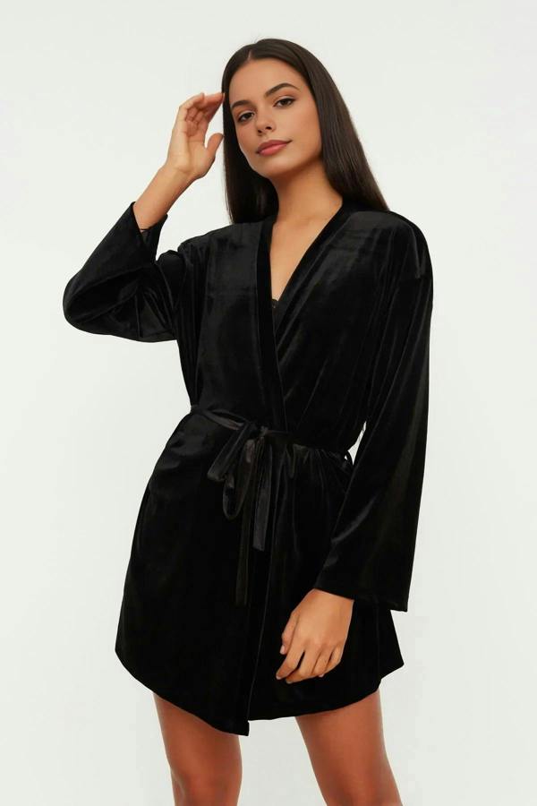 WOVCOR Soft Feeling Velvet Knit Dressing Gown