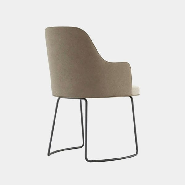 Domkapa Minimalismo Black Steel High-End Upholstered Dining Chair