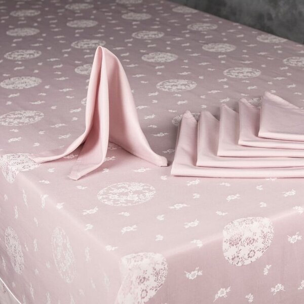 Cotton and Olive Pixie Tablecloth and Napkin Set - Dusty Pink