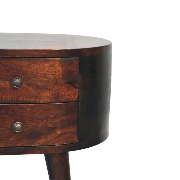 Artisan Furniture Light Walnut Rounded Bedside Table
