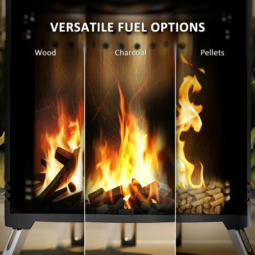 Wyld Haus Balatti Small Stainless Steel Black Tabletop Smokeless Fire Pit