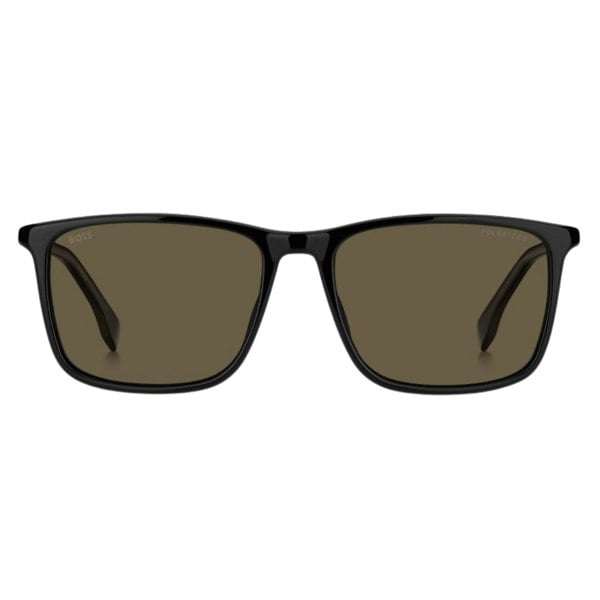 Hugo Boss Brown Polarized Lens Black Thin Framed Sunglasses