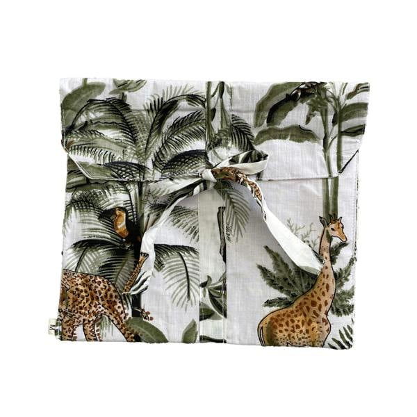 Hayley & Co Giraffe Print 100% Cotton Long Pyjama Set in White