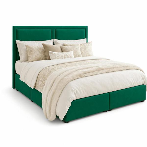 Great British Beds Tia Divan Bed - Green Plush