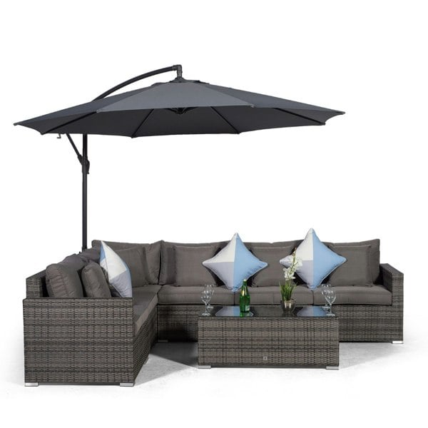 Giardino Havana 6 Seat Rattan Corner Sofa Set with Large Coffee Table