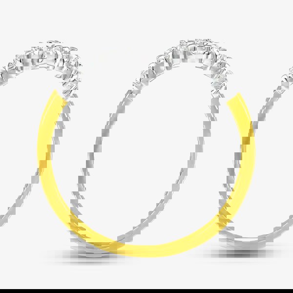 T. H. Baker 9ct Yellow Gold Clear Crystal Wishbone Ring DIV003C