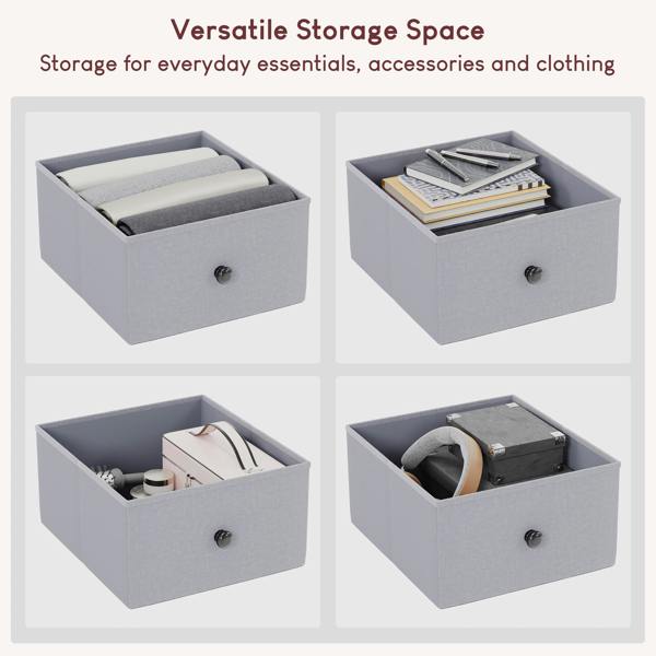 Vida Designs Chorley 10 Drawer Fabric Drawer Chest, Beige & Grey Wood