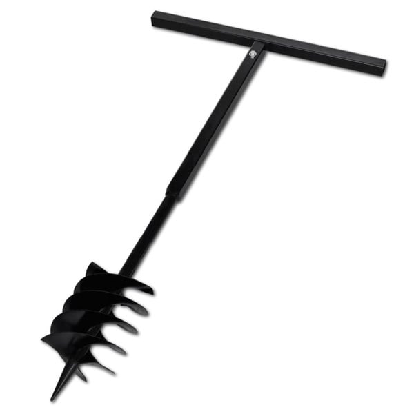 Berkfield Ground Drill with Handle Auger Bit 180 mm Three Spirals Steel Black