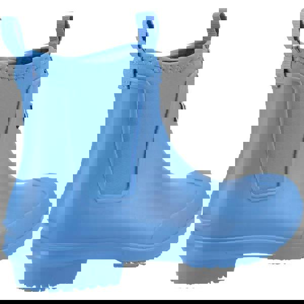 Cotswold Grosvenor Womens Pull On Ankle Wellie Wellington, blue waterproof rubber ankle boot with elastic side panels and pull-on loops for easy wearing.