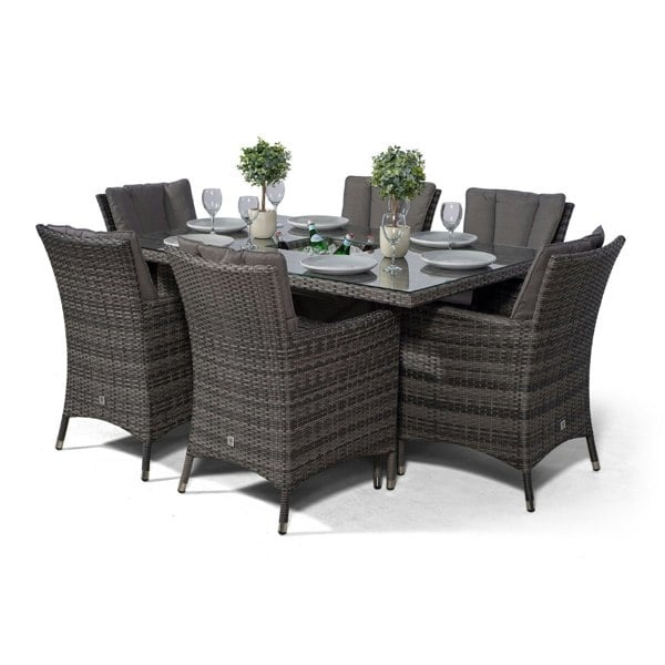 Giardino Savannah Rectangular 6 Seater Patio Dining Set with Ice Bucket Drinks Cooler