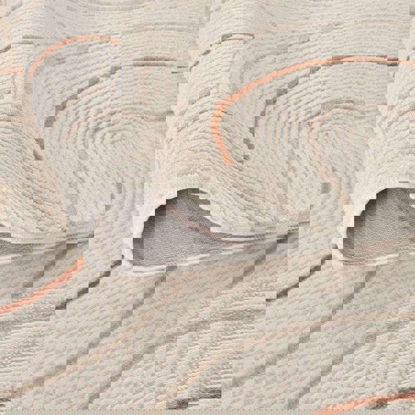 Living Room rug, terra-cream colours, geometric, practicality in mind, the rug is anti-allergic.