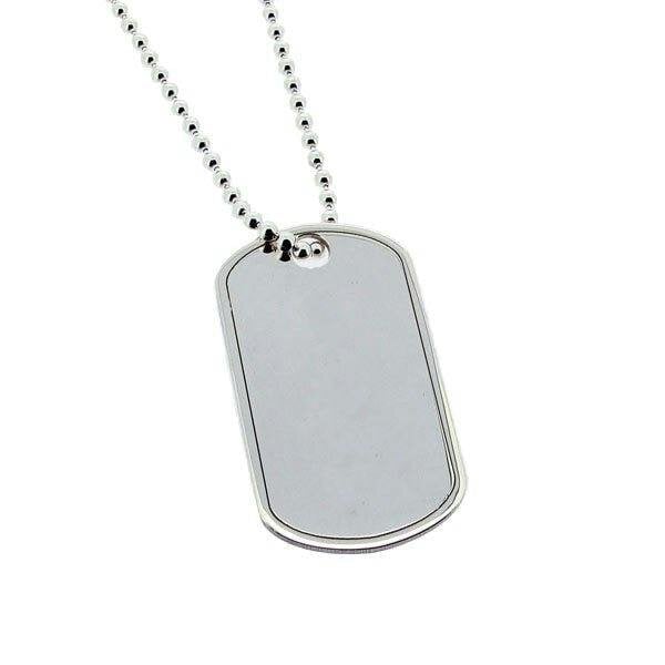 Christopher James of London Sterling Silver Dog Tag With Optional Engraving