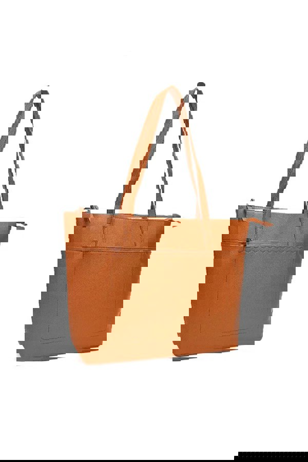 Pluspup Large Tote Shoulder Bag with Zipper Closure and Inner Pockets