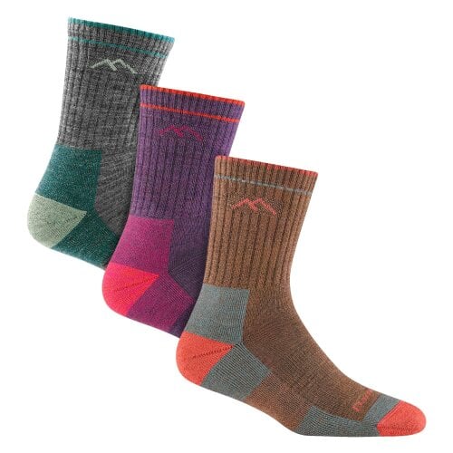 Darn Tough 3 Pair Multipack Womens Hiker Merino Midweight Hiking Socks Earth