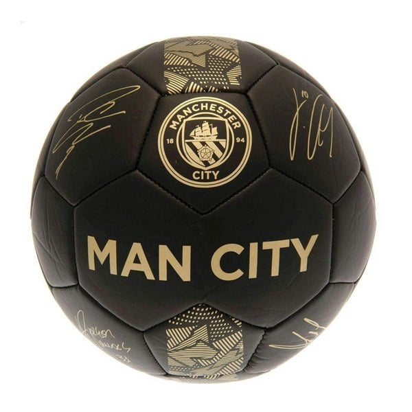 Manchester City FC Phantom Signature Football - Matt Black/Gold