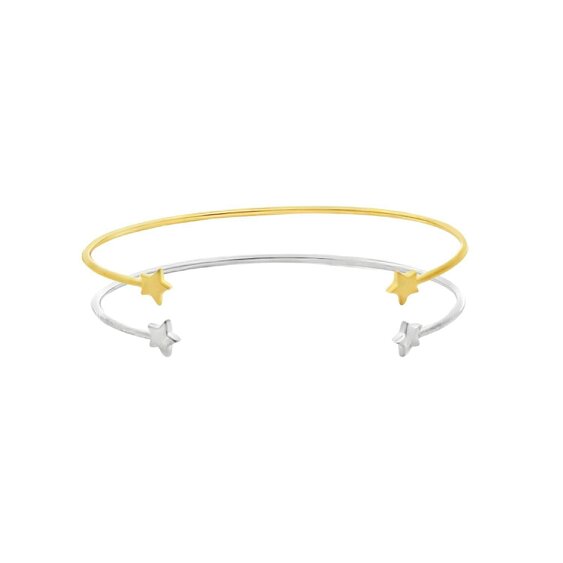 Reeves & Reeves Sterling Silver Two Star Cuff Bracelet