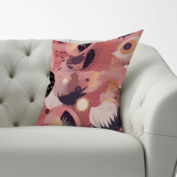 Warren Reed Abstract Red Pink Pattern Cushions