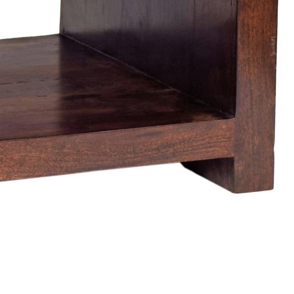 Wyld Haus Phuket Dark Mango Wood Large Coffee Table with Bottom Shelf
