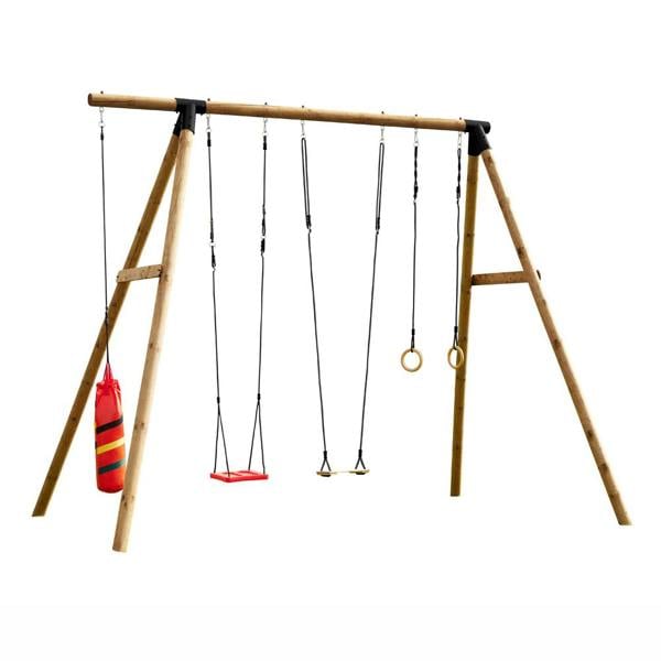 Soulet Galdar Wooden Garden Swing Set with Boxing Bag