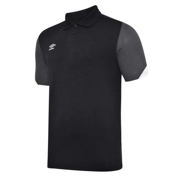 Umbro Childrens/Kids Total Training Polo Shirt - Black/White/Carbon - 