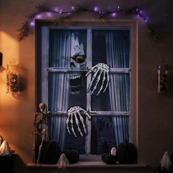 Garden Greatness Halloween Skeleton Window Cover Decoration