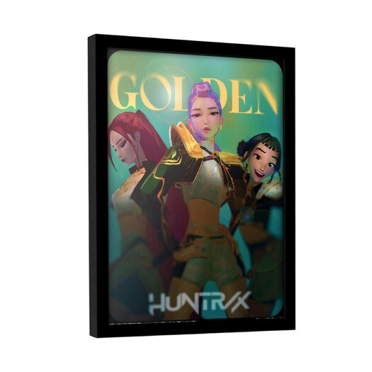 K-Pop Demon Hunters Golden Framed Poster - Multicoloured