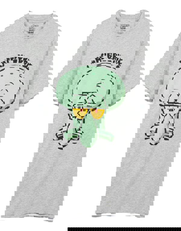 SpongeBob SquarePants Mens Grey Squidward Short Sleeve Long Leg Pyjama Set