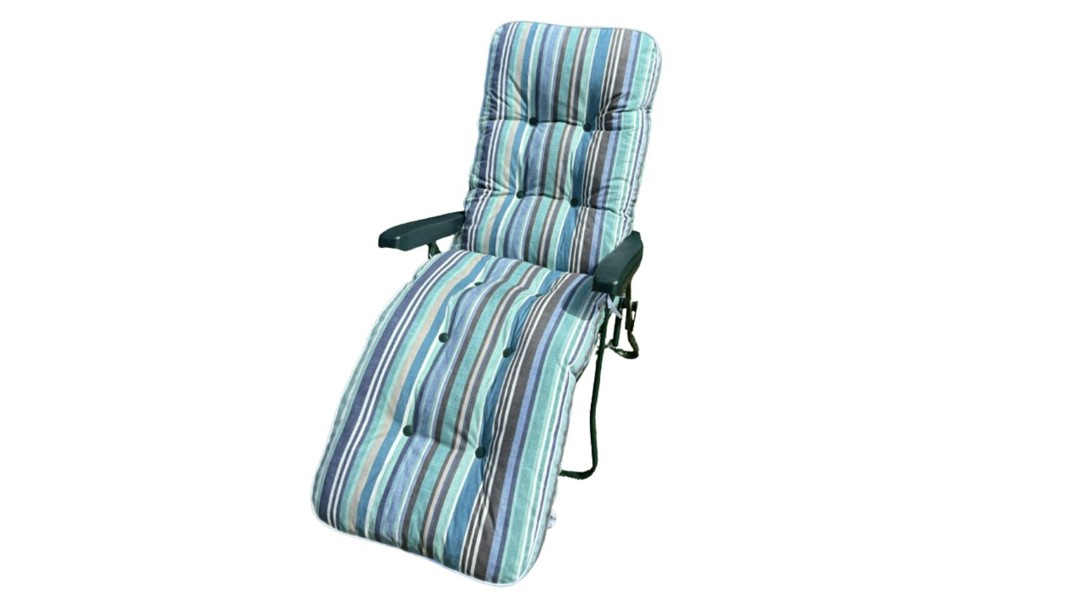 Glendale Deluxe Garden Relaxer Chair | Multi-Position Reclining Lounger - Sandbanks Blue - 99cm x 58cm x 73cm