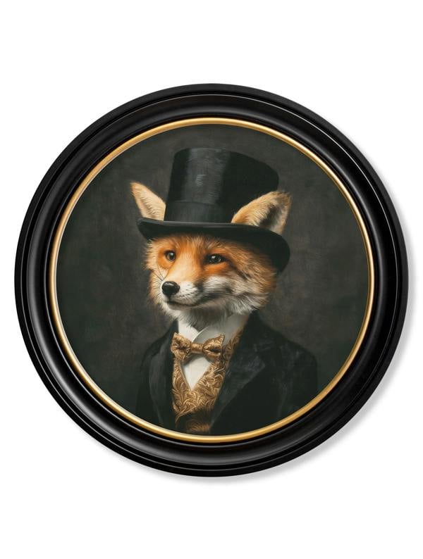 Exceptional Art Count Foxalot - Gentleman Fox Oxford round frame