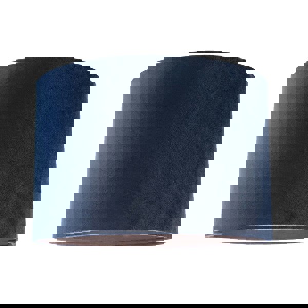 Soft Velvet Midnight Blue Fabric Round Lamp Shade for Table or Pendant Image 1