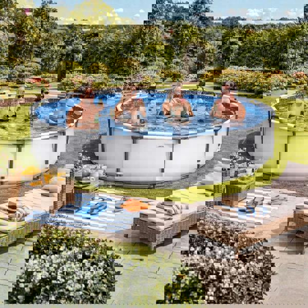 smartbies 5 in 1 Steel Pro 10FT Frame Swimming Pool With Filter Pump, Cover And Chlorine Dispenser