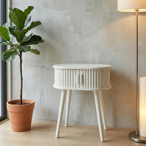 Garden Greatness Maison Ribbed Sand Bedside Table