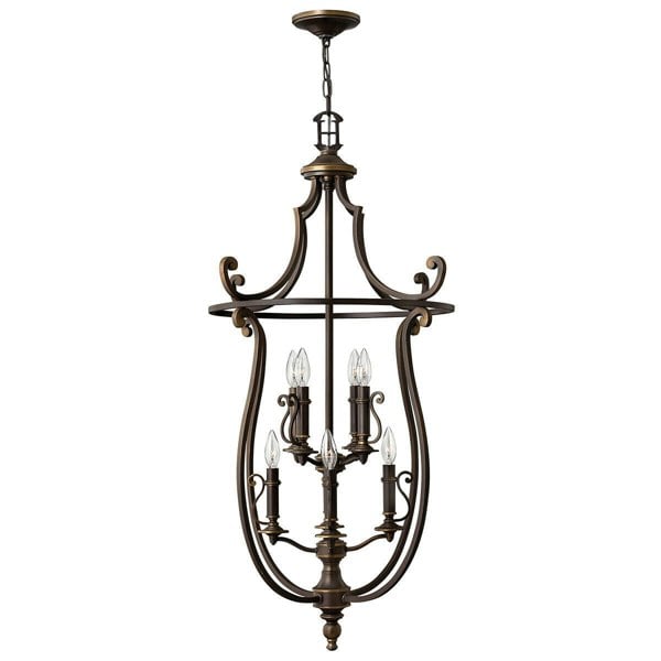 8 Bulb Chandelier Hanging Pendant LIght Olde Bronze LED E14 60W Bulb Loops