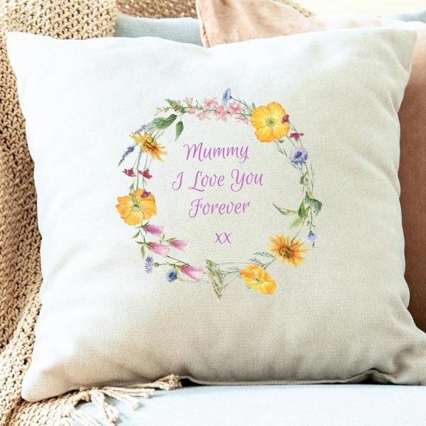 Personalised Flower Circle Cushion
